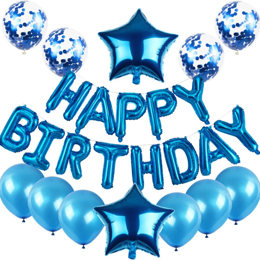 16inch Happy Birthday Decoration Balloons Pink Blue Letter Foil Ballons Set Birthday Party Decor Air Globos Balony Anniversaire