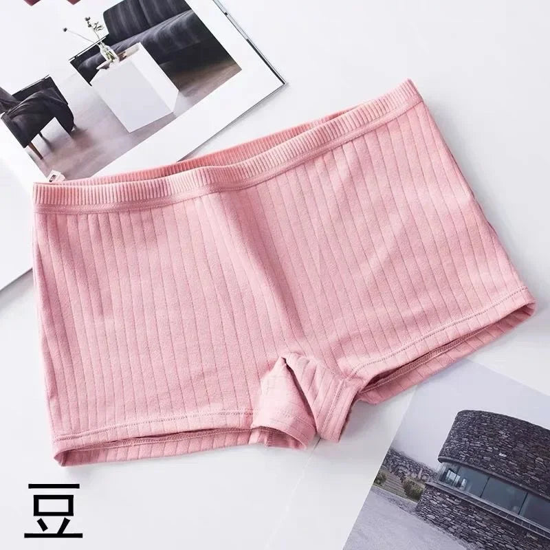 2Pcs Women Solid Cotton Boyshorts Female Soft Big Size Underwear Safety Pants Ladies Briefs Lingerie