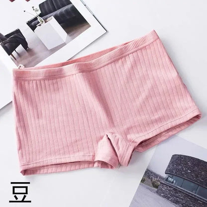 2Pcs Women Solid Cotton Boyshorts Female Soft Big Size Underwear Safety Pants Ladies Briefs Lingerie