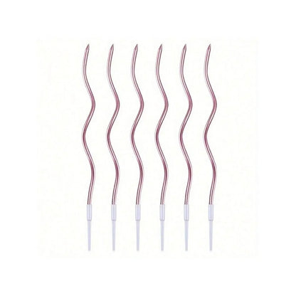 6/12/48pcs Birthday Candles Spiral Cake Candles  Long Thin Cake Candles For Wedding Party And Cake Decoration