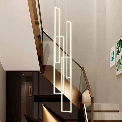 Modern ring stairs led lights pendant light lamps for living room led Chandeliers for dining room hanging light indoor lighting