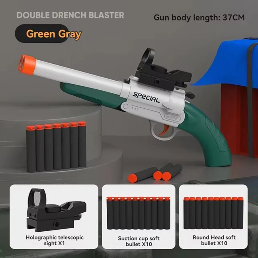 Double Barreled Toy Gun S686 Rifle Dual Soft Bullets Airsoft Launcher Outdoor Sports Game Pistola Shot Gun Weapon for Kids Gift