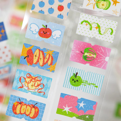 25mm * 2m/roll Apple Fantasy series Kawaii die cut label stickers DIY scrapbook decoration diary Junk Journal aesthetic stickers