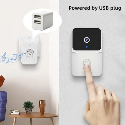 WiFi Wireless Tuya Smart Video Doorbell HD Camerabattery Powered Camera Security Door Bell Wi-Fi Intercom for Home Apartment
