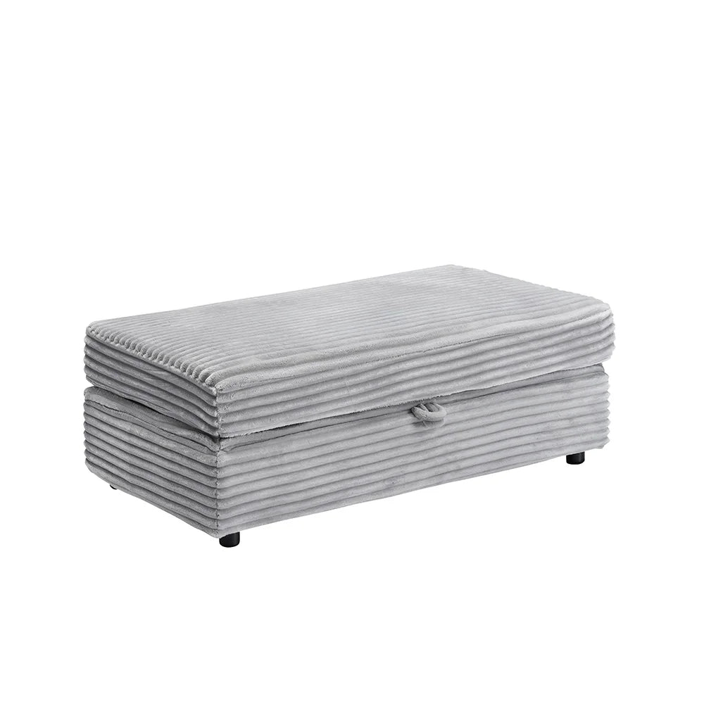 47.24-Inch Corduroy Armchair Storage Ottoman Set Single Sofa Equipped With USB Interface Suitable for Living Room Bedroom