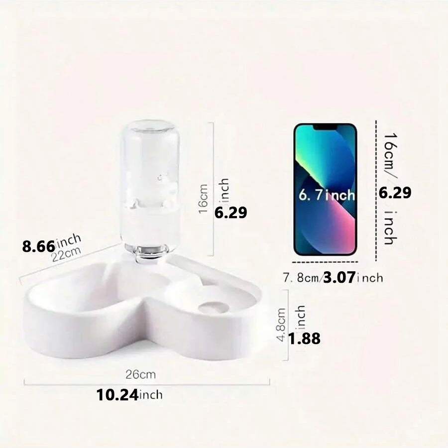 Cat bowl and dog bowl double-bowl automatic water dispenser and food bowl, automatic water dispenser for dogs and cats