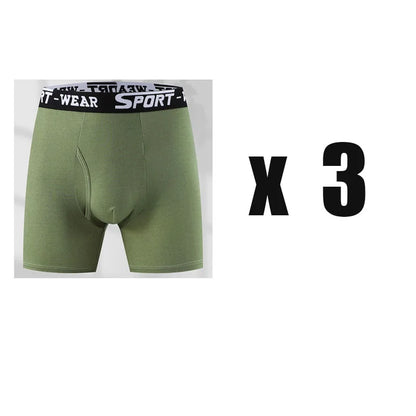 3 Pcs/Lot Fashion Solid Color Men's Underwear, Vibrant Waistband, Comfortable Flat Front, Quick-Drying Sports Breathable Shorts