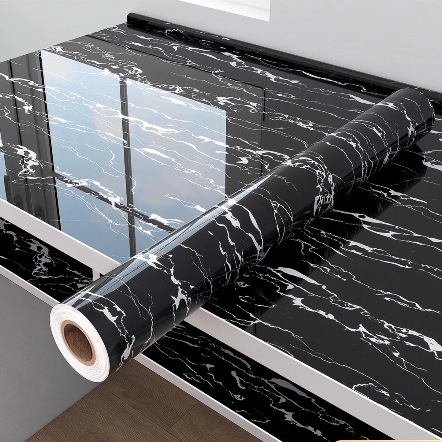 80cm Marble Vinyl Self Adhesive Wallpaper Waterproof Contact Paper PVC Wall Stickers for Kitchen Livingroom Home Decorative Film