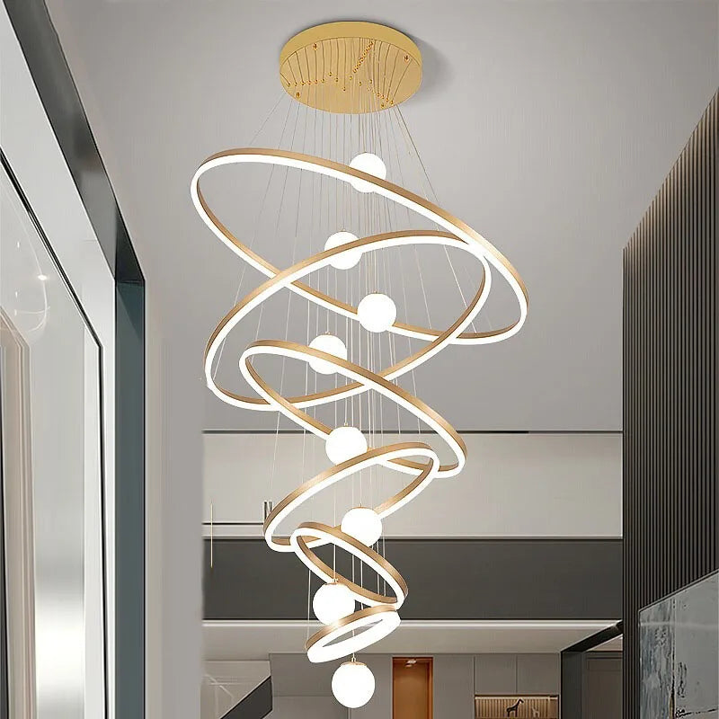 Modern home decor led lights pendant light lamps forstaircase Chandeliers for living room hanging light indoor lighting
