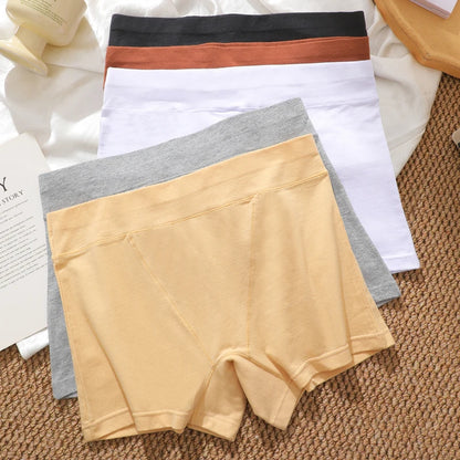 New 2PCS Women's Panties Cotton Solid Color Sports Boxers Underwear Seamless High Rise Cozy Lingerie Breathable Underpants S-XXL