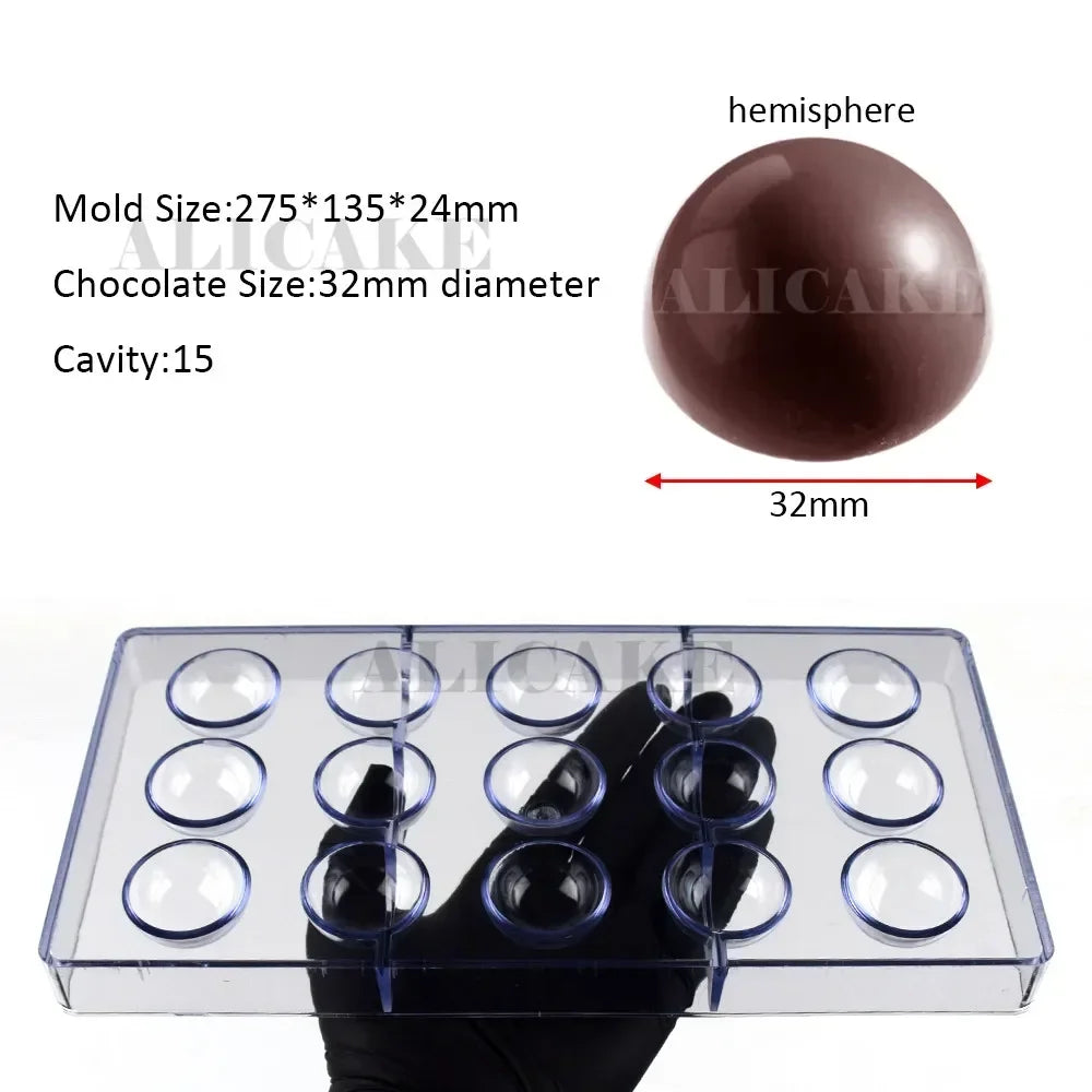 1Pcs Chocolate Molds Polycarbonate Candy Flowers Cube Oval Shape Confectionery Pans Trays Acrylic Baking Utensils Pastry Mould