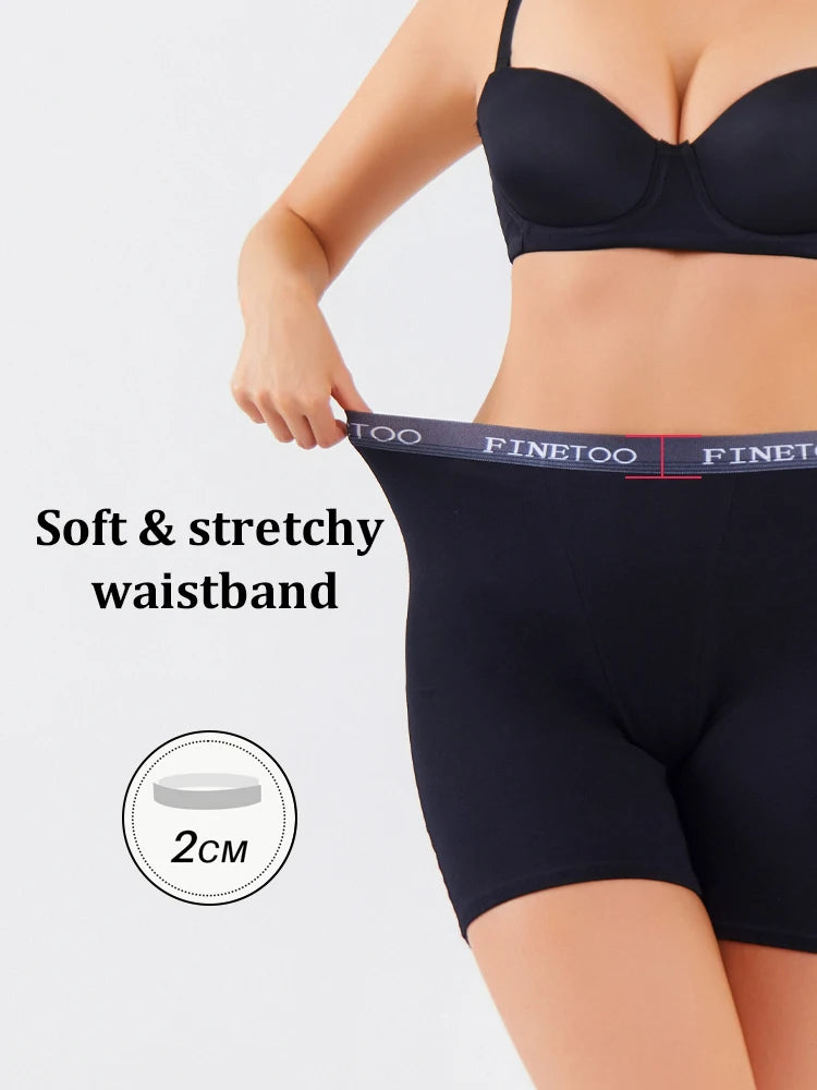 2pcs Women's High Waisted Boxer Briefs Cotton Plus Size Panties Sexy Elastic Waistband Sports Shorts Casual Comfortable Lingerie