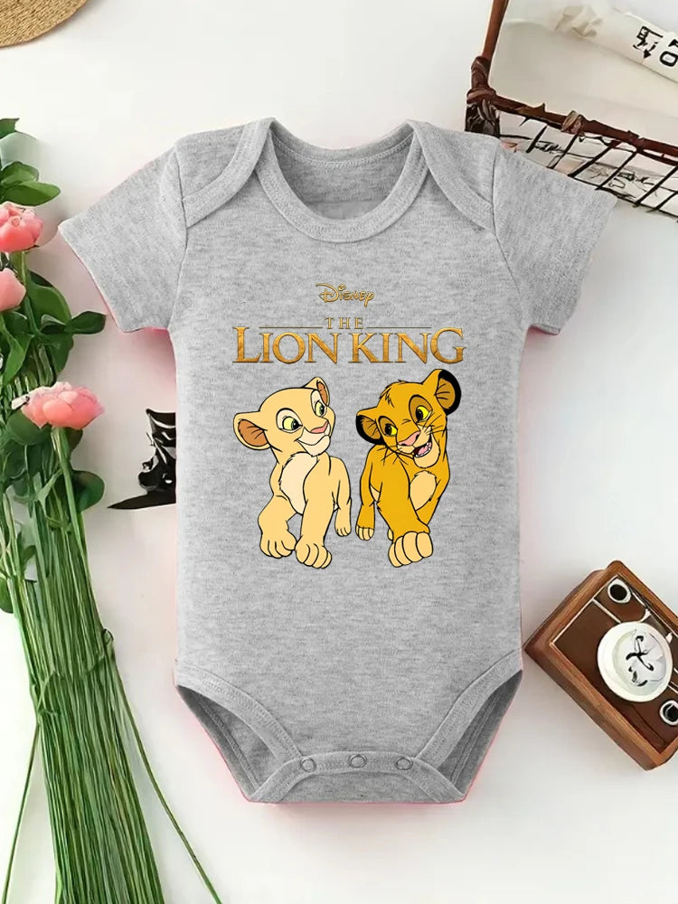Kawaii The Lion King Printed Baby Clothes Bodysuits & One-pieces for Newborn Summer Short Sleeves Baby Rompers Jumpsuits