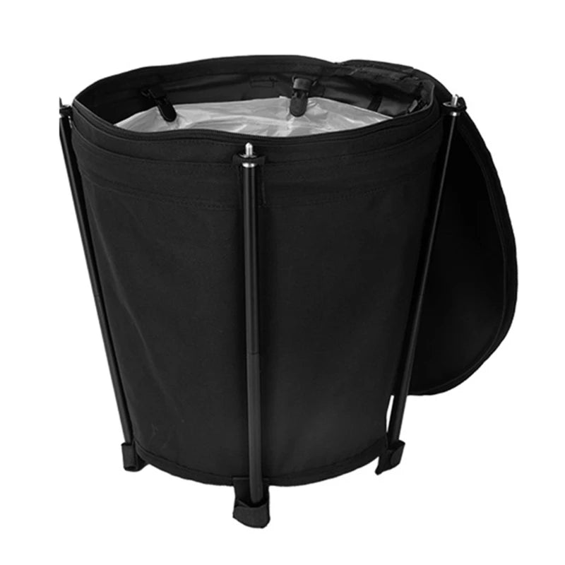 Outdoor Camping Trash Can Portable Garbage Bin Lightweight Round Bucket Wastebasket Can Container for Hiking Camping