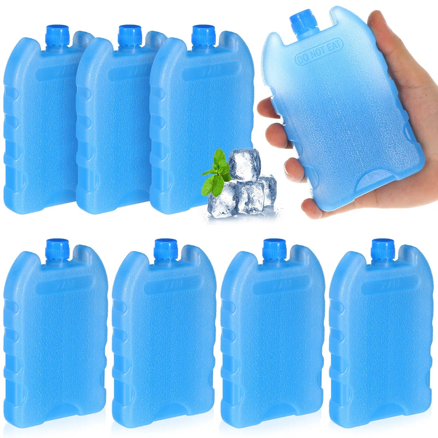8Pcs Air Cooler Ice Packs Reusable Flexible Cooler Ice Blocks for Lunch Box Food Storage Office Bedroom Living Room Camping