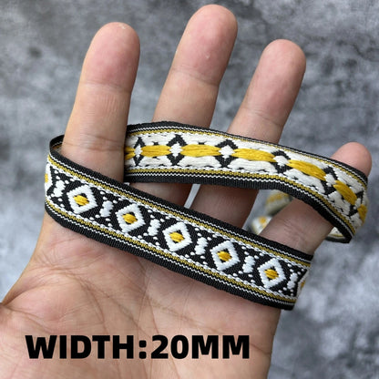 5 Yards 1~3CM Geometric Flower Designs Are Selling Well Embroidered Jacquard Ribbon Decorative Clothing Dog Chain Curtains