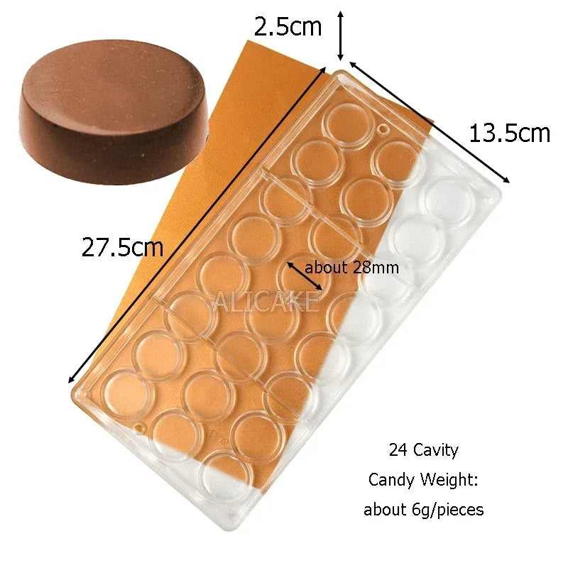 1Pcs Chocolate Molds Polycarbonate Candy Flowers Cube Oval Shape Confectionery Pans Trays Acrylic Baking Utensils Pastry Mould