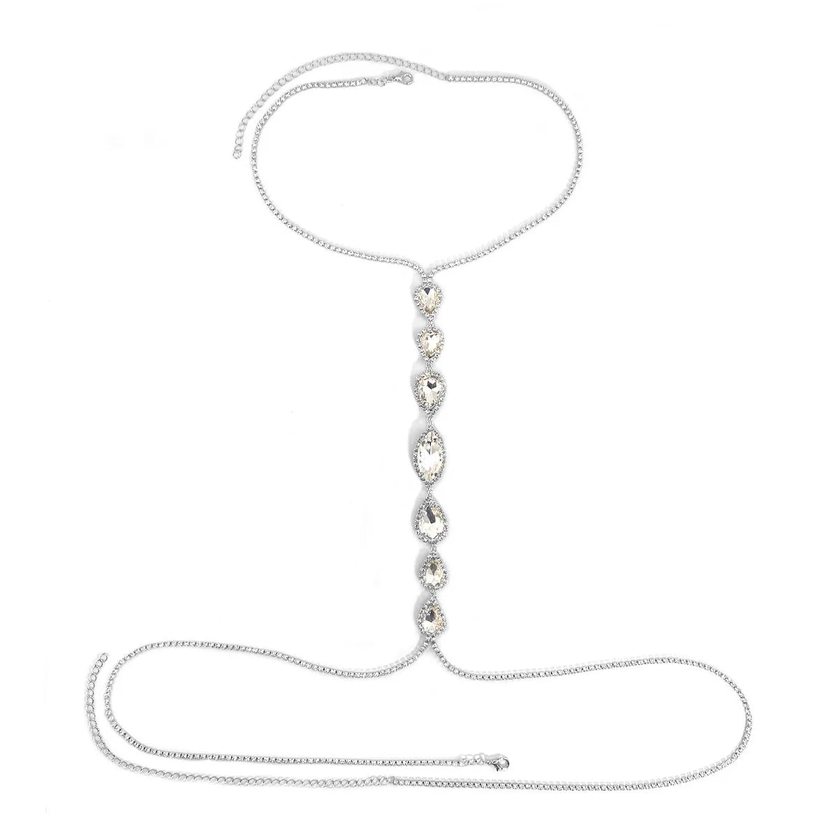 1pc Blue Droplet Fashion Body Chain Women's Chest Chain Summer Party Beach Accessories