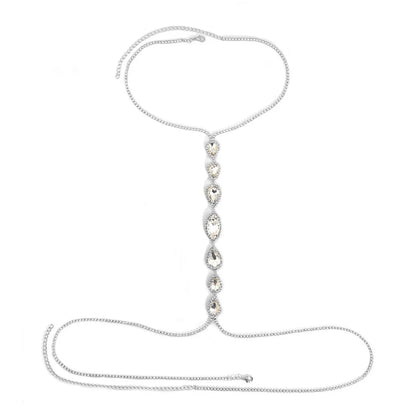 1pc Blue Droplet Fashion Body Chain Women's Chest Chain Summer Party Beach Accessories