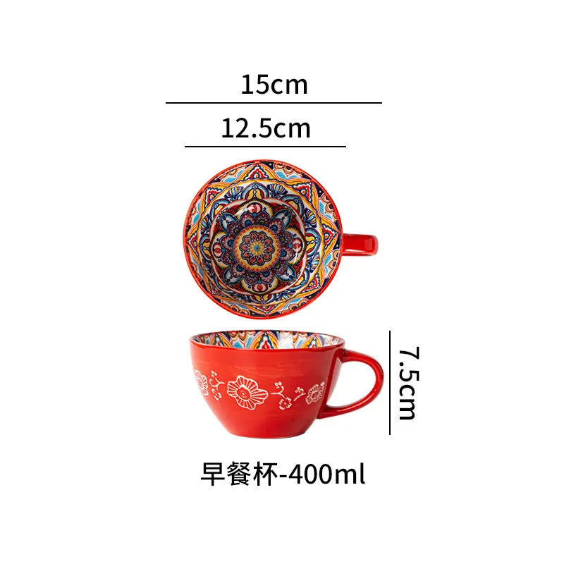 Ceramic Tableware Set Rice Bowl Serving Plate Creative Cutlery Soup Plate Noodle Handle Bowl Sauce Dish Steak Salad Fruit Plate