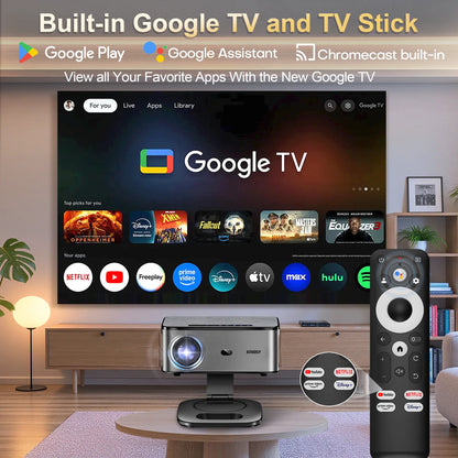 XIWBSY 45000Lumens Google TV Projector Portable Projector 4K Android 14.0 Daylight Projector 8K Video Home Theater  Projector