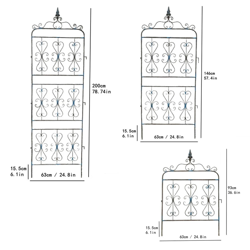 2Tier Clematis Rose Climbing Pergola Outdoor Fence Wrought Iron Plant Support Frame Outdoor Cucumber Climbing Frame