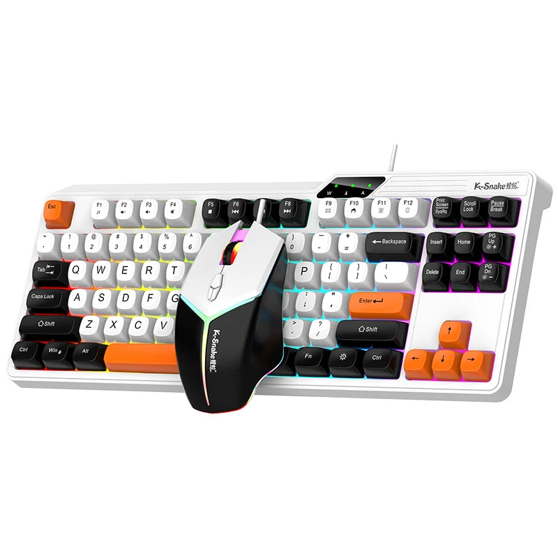 Wired Keyboard and Mouse Set，19-Key Rollover，Office/Gaming Compatible with Desktops and Laptops