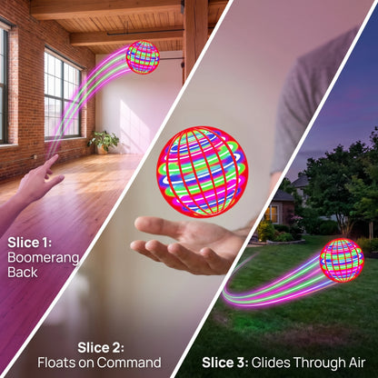 Pro Magic Hand Controlled Flying Ball with Glow LED Lights and Hover Spinner, 360° Rotating Outdoor Fidget Toy for Teens & Adult