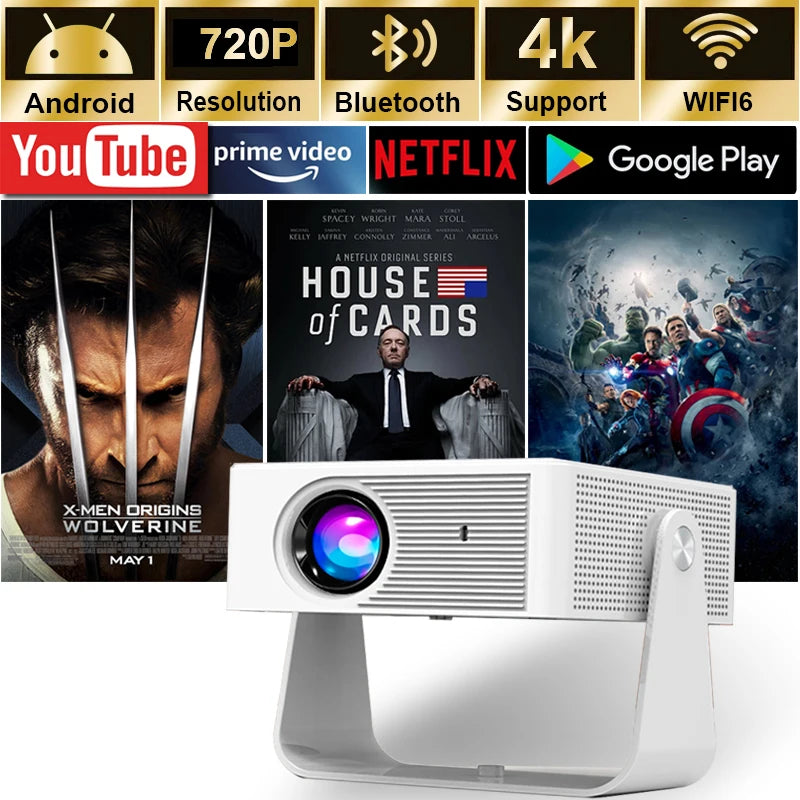 New X3 Ultra HD 4k Mini Projector With Native 1080P Home Theater Smart Android TV Daylight Beam Projectors 5G WIFI New Projecto