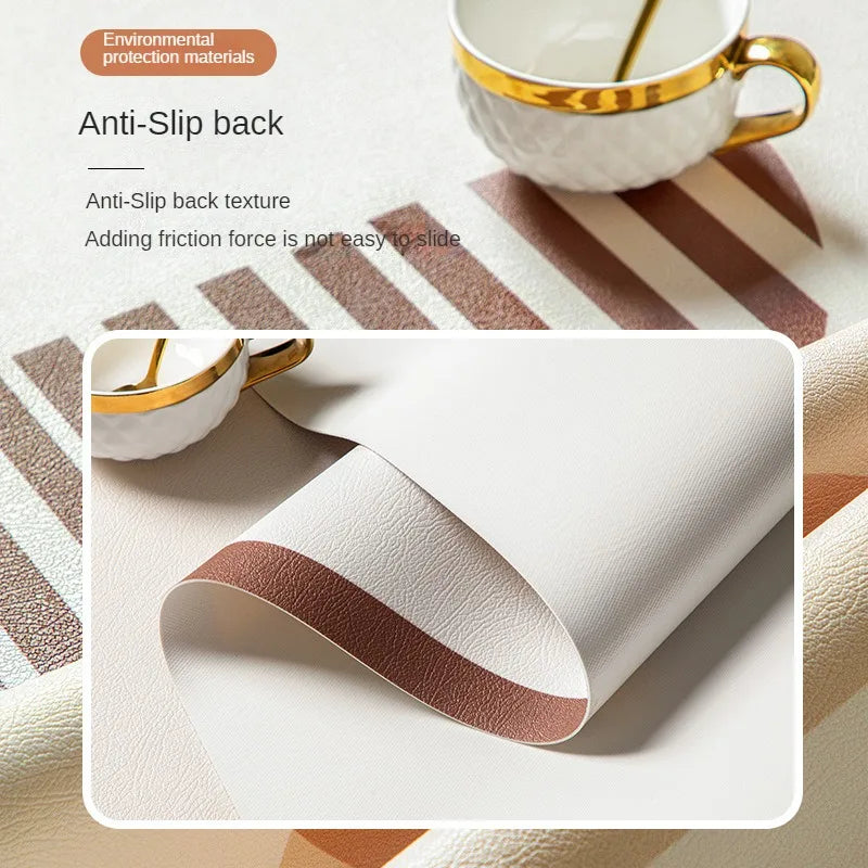 Marble pattern tablecloth custom square rectangle table cover office Decor desk mat waterproof leather table linen protector