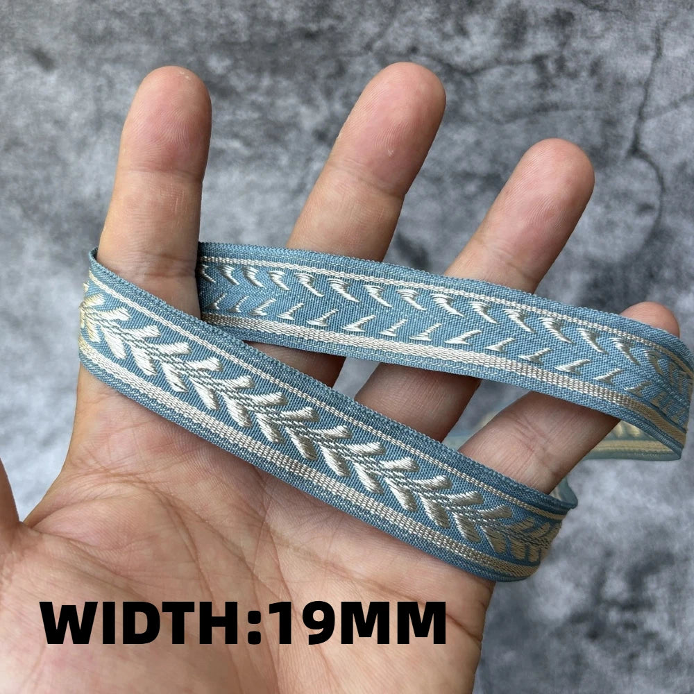 5 Yards 1~3CM Geometric Flower Designs Are Selling Well Embroidered Jacquard Ribbon Decorative Clothing Dog Chain Curtains