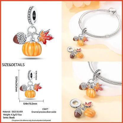 925 Sterling Silver Fashion Bee Honey Jar Sunflower Autumn Series