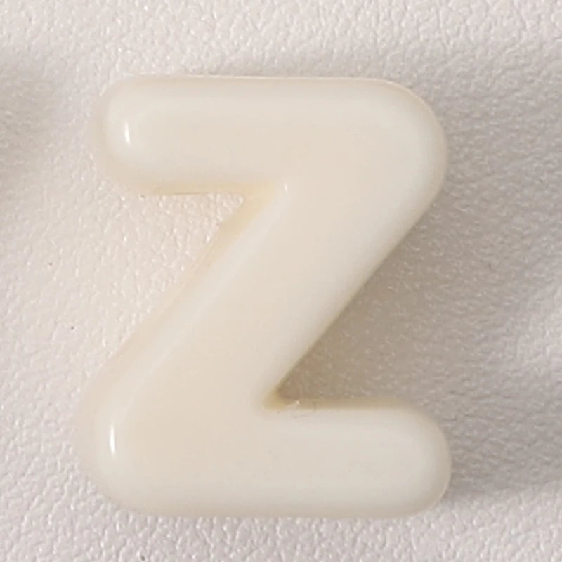 20pcs Beige Acrylic Large Hole Letter Loose Beads DIY Necklace
