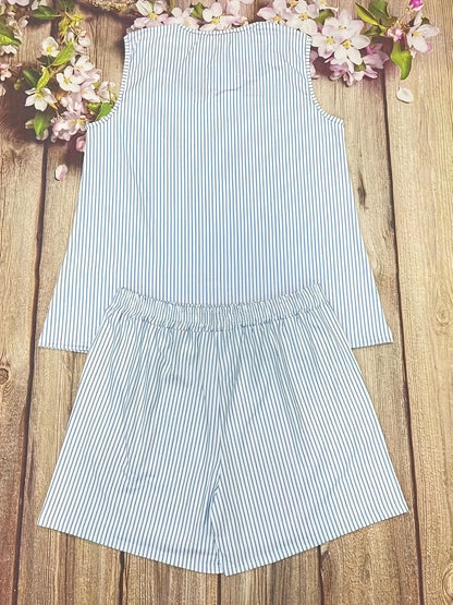 Plus Size Summer striped lady suit