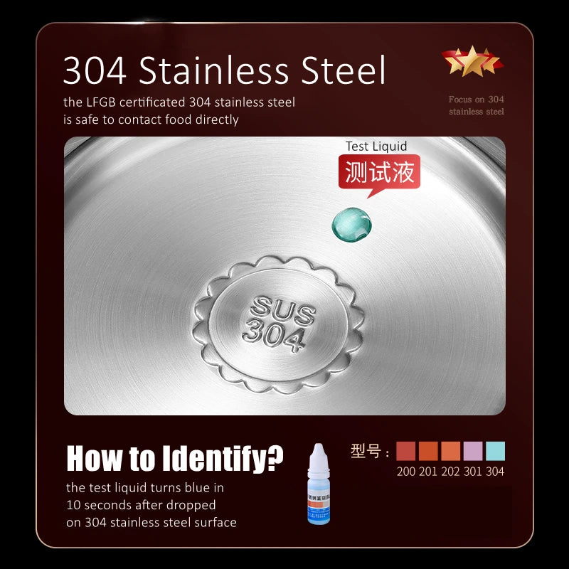 Ultra Thick 304 Stainless Steel Banquet Plate LFGB Certification Heat Insulation Dinner Dish Fall Resistant Baby Tableware