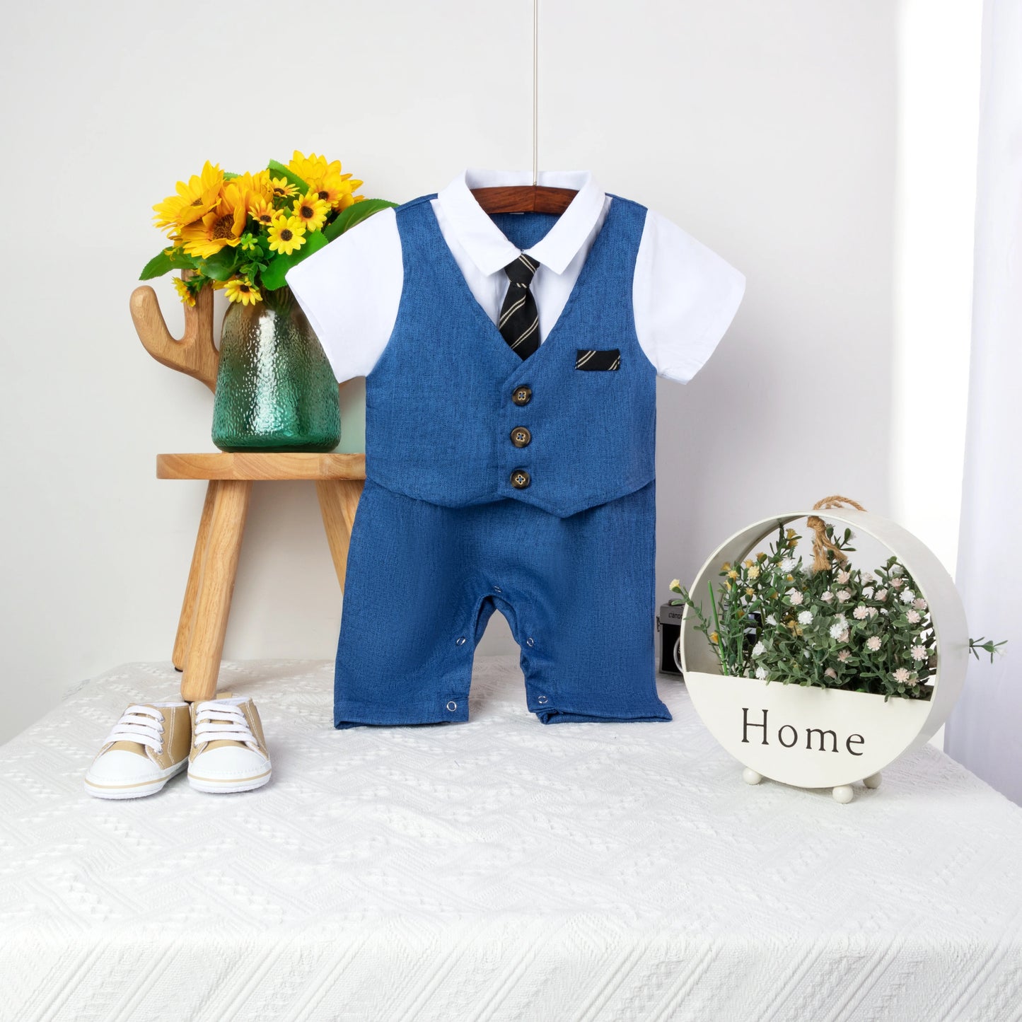 Boy Set Tie Clothes Newborn Romper Striped Overalls for Baby Clothes Gentleman Jumpsuit 3 6 9 12 18 24 Months