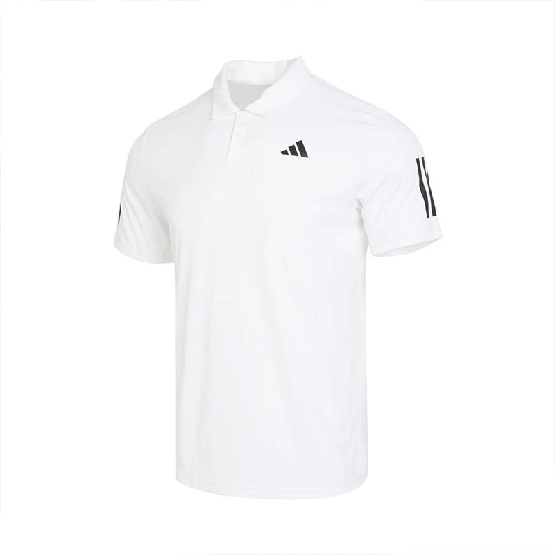 Adidas 3-Stripes Logo Half-Button Lapel Quick-Drying Short-Sleeved Polo Shirt Men's White Is2295