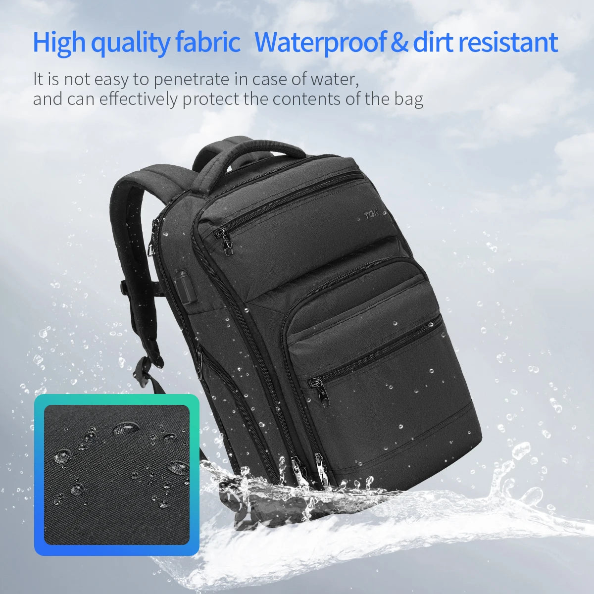 Tigernu Anti Theft Men Backpacks USB Charger Mochila 15.6inch Laptop Backpack Travel Backpacks Casual College Schoolbag Knapsack