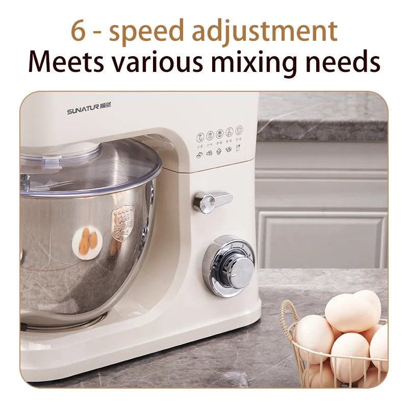 SUNATUR 8L Stand Mixer Machine 2000W Electric Kitchen Blender Household Auto Dough Kneading Egg Beating Cream All-in-One Mixer
