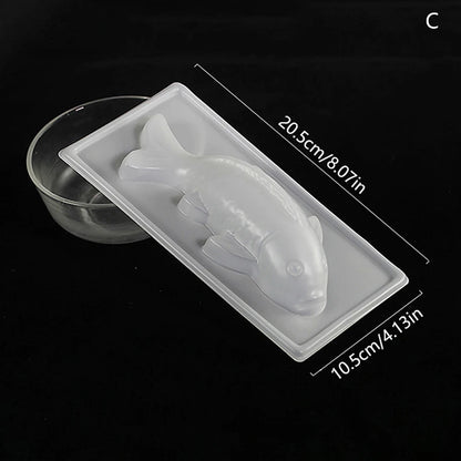 Fish Mold 3D Koi Fish Shape Plastic Cake Chocolate Jelly Mould Mold DIY Soap Handmade Sugarcraft Mold Baking Molds форма рыба