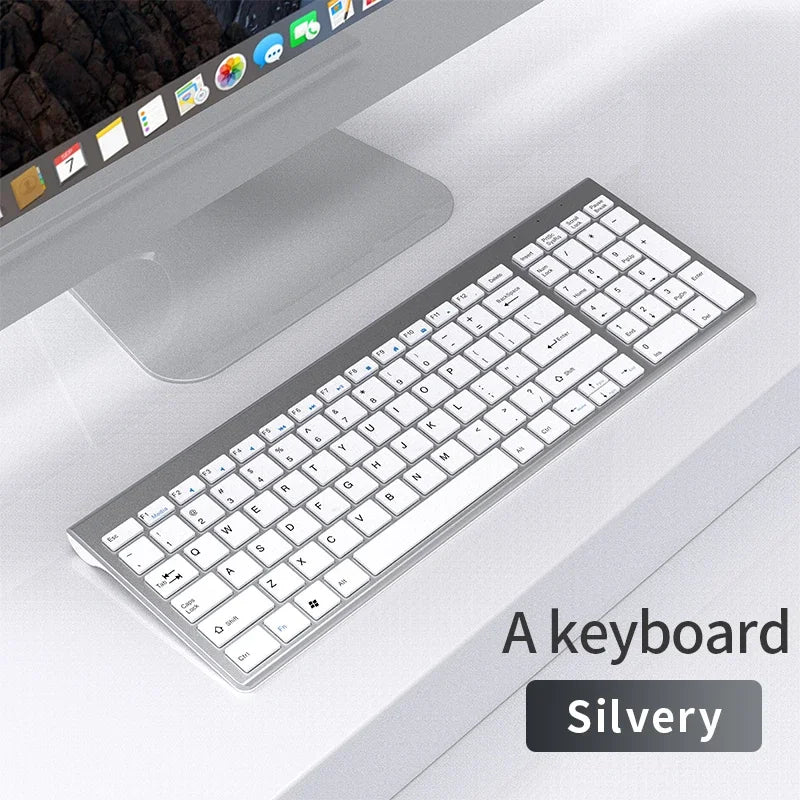 Wireless Keyboard and Mouse Combo Bluetooth 5.0 & 2.4G Rechargeable Multimedia Keyboard Mouse Set for Laptop PC TV iPad Android