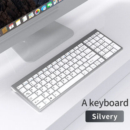 Wireless Keyboard and Mouse Combo Bluetooth 5.0 & 2.4G Rechargeable Multimedia Keyboard Mouse Set for Laptop PC TV iPad Android