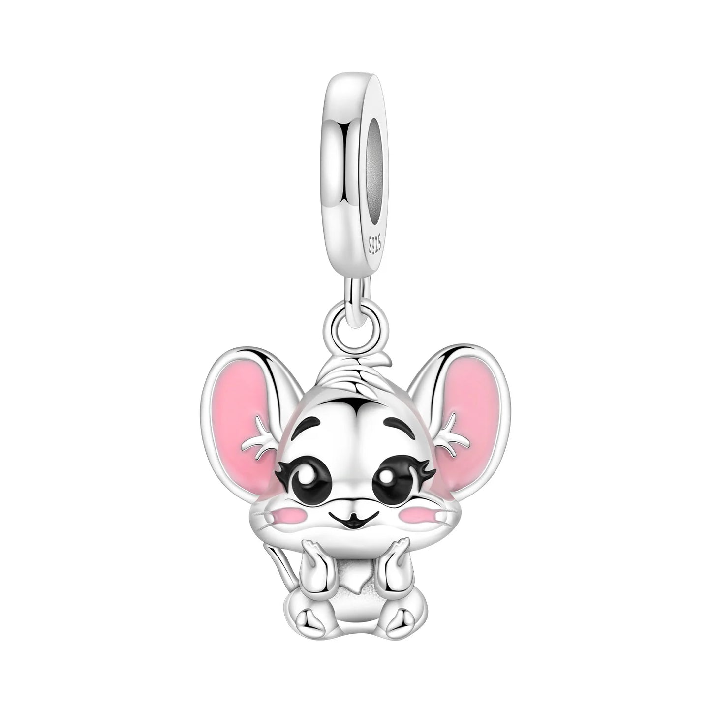 Hot Sale 925 Sterling Silver Dog Cat Cute Pet Animals Pendant Birthday Party Gift for Women Bangle Bracelet Necklace DIY Jewelry