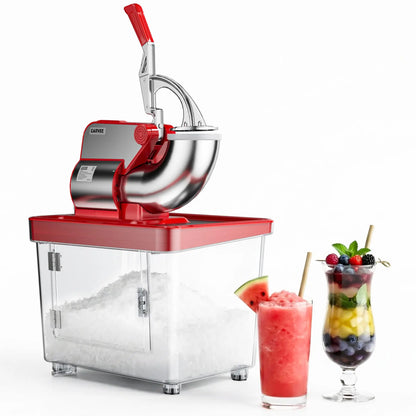 Commercial Ice Crusher Machine with 4 Blades, 2000RPM 750LBS/H Ice Shaver with 2LBS Hopper Capacity, 350W Stainless Steel Snow Cone Machine for Home Use, Bars, Cafes, Parties