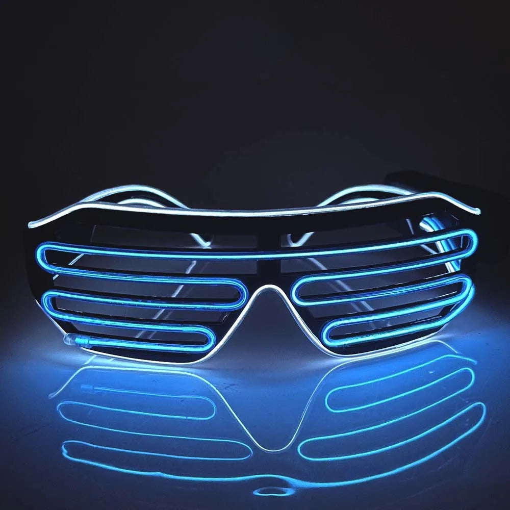 Fashion Wireless LED Glowing Glasses Cool Colorful Neon Glasses Glow-in-the-dark Double Colors Luminous Glasses Wedding Party