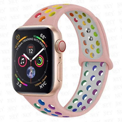 Silicone Sport Straps For Apple Watch 10 Band 45mm 44mm Ultra2 49mm 38/40mm 41mm 42 46mm Bracelet iWatch Series 8 7 6 4 5 3 9 SE