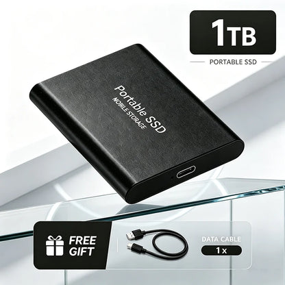 1TB Portable SSD 2TB External Hard Drive USB 3.1 High Speed Mobile Data Storage for Laptop Mac PC Compact Durable Use
