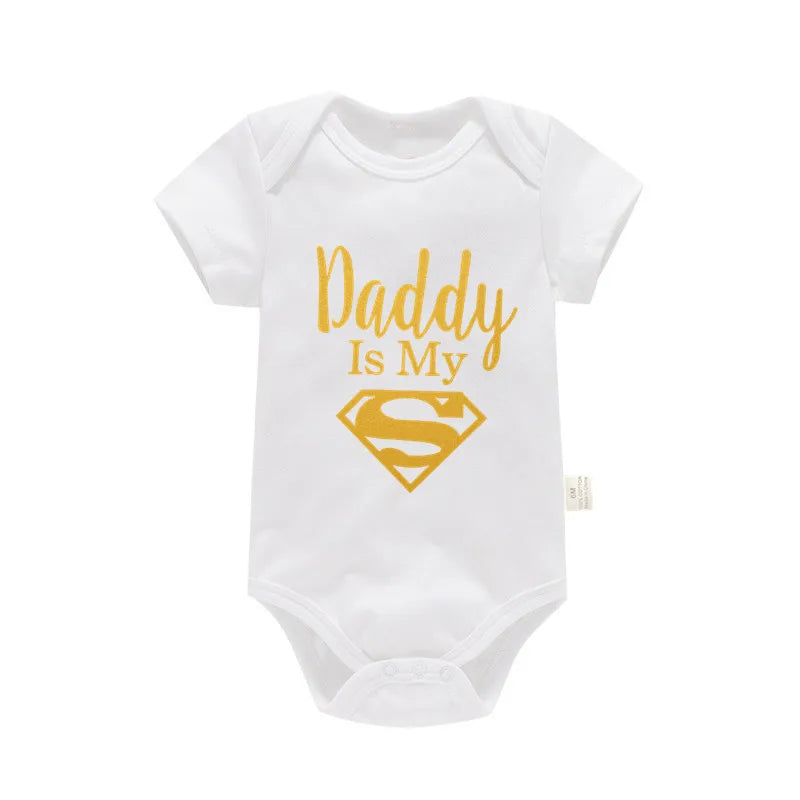 Baby Romper Newborn Baby Boys Girls Clothes Gold Daddy Is My Hero