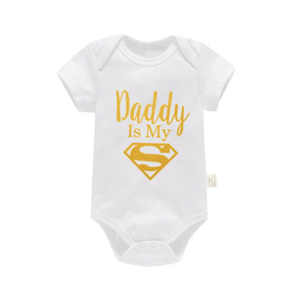 Baby Romper Newborn Baby Boys Girls Clothes Gold Daddy Is My Hero