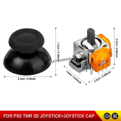 TMR Electromagnetic Joystick For PS5 Gamepad 3D Analog Stick Sensor Module For PS5 Controller with Joystick Caps Game Accessory